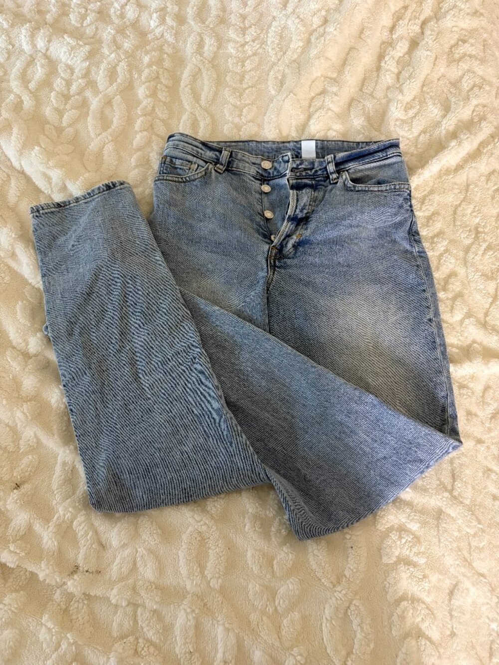 Button up straight leg jeans